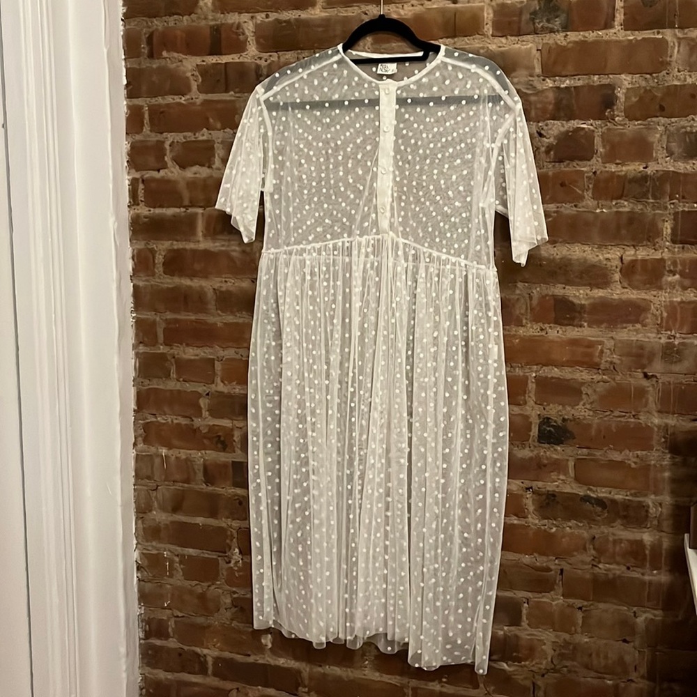 Rita Row - NEVER WORN Sheer, Polka Dot Dress